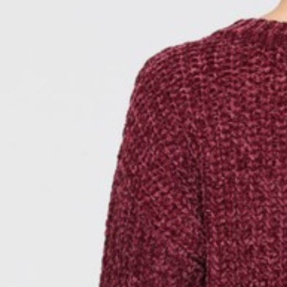 SO SOFT CHENILLE BURGUNDY SWEATER - Picture 3 of 3